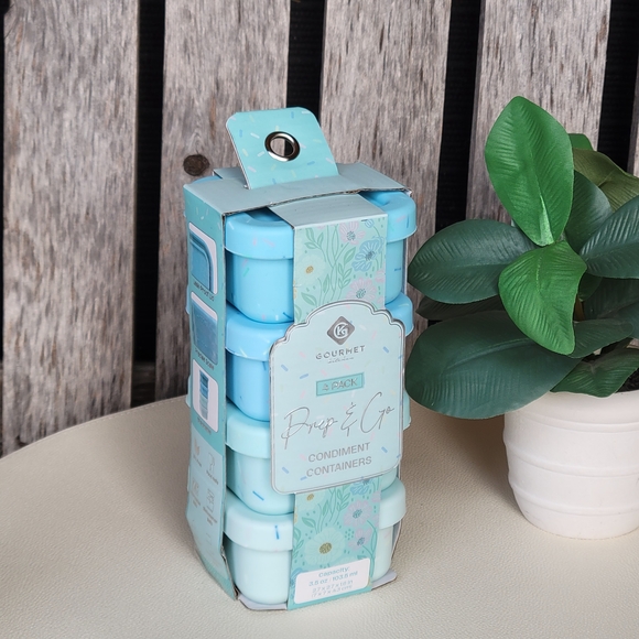 Prep & Go Condiment Containers - Blue Speckled Gradient 4 Pack - Picture 3 of 6